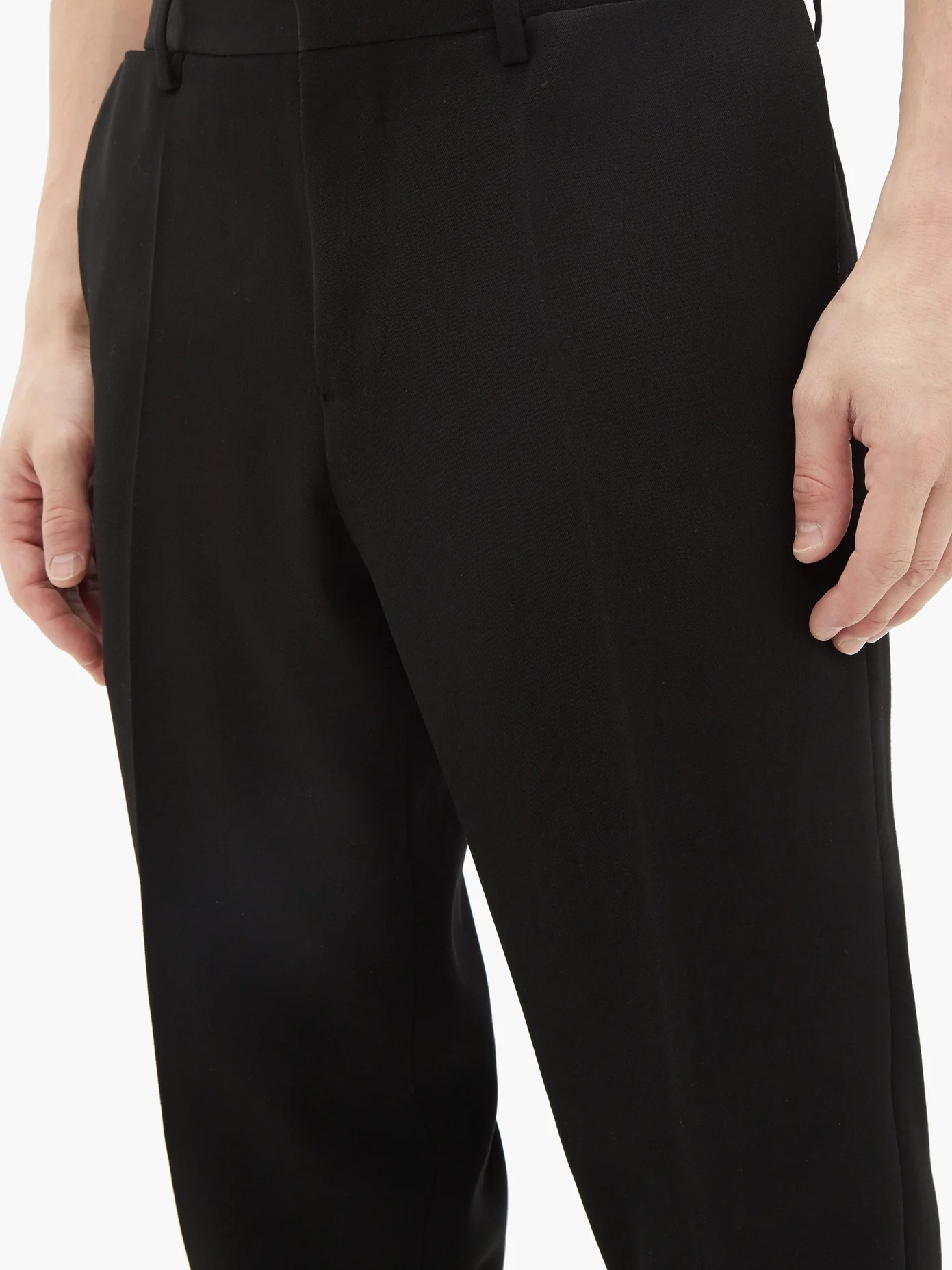 Double-pocket wool straight-leg trousers - 4