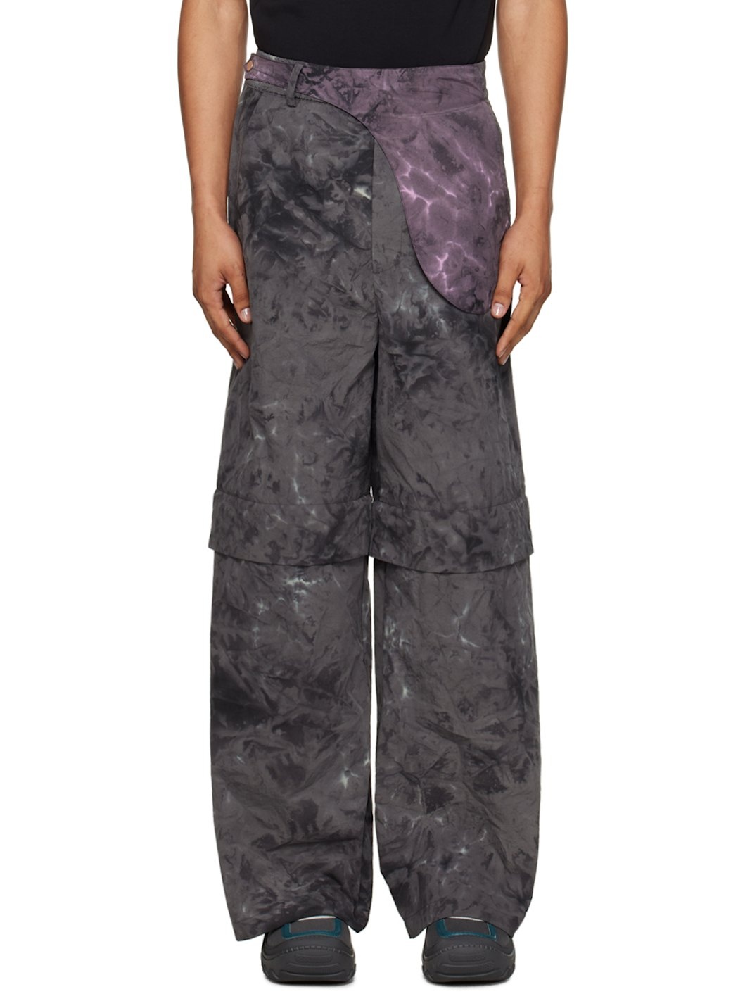 SSENSE Exclusive Gray Wide Waistbag Convertible Trousers - 1