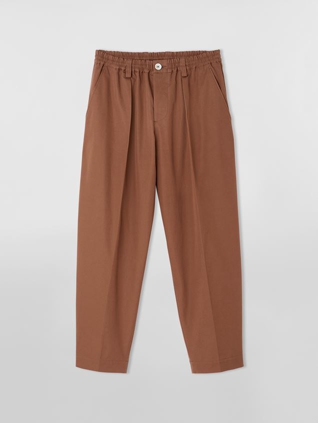 DARTED LIGHTWEIGHT COTTON TWILL TROUSERS - 1