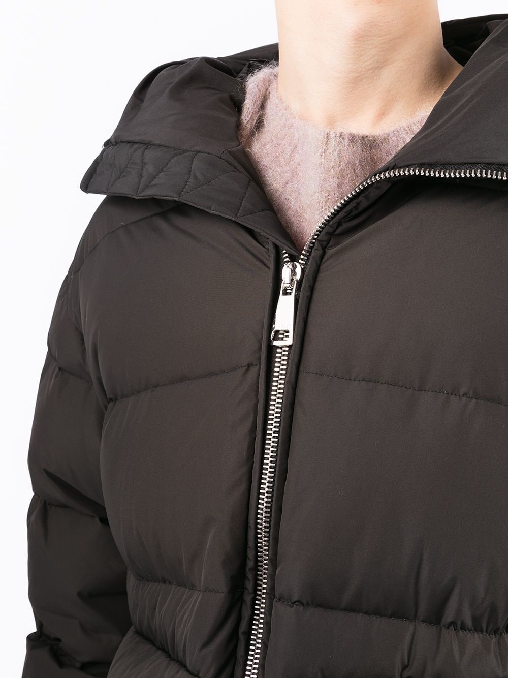 hooded zip-up padded coat - 10