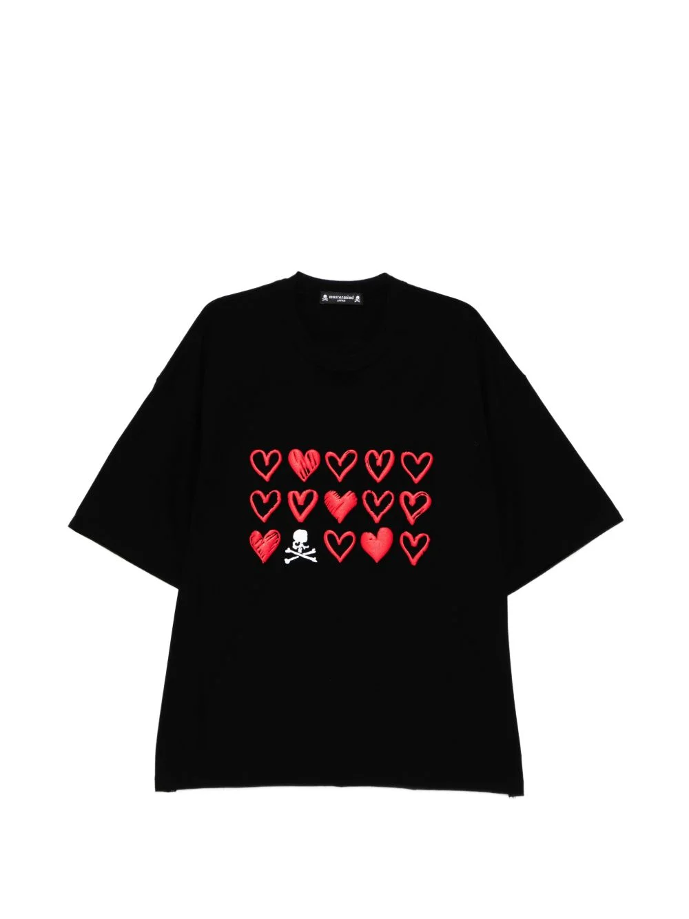 hearts skull graphic T-shirt - 1