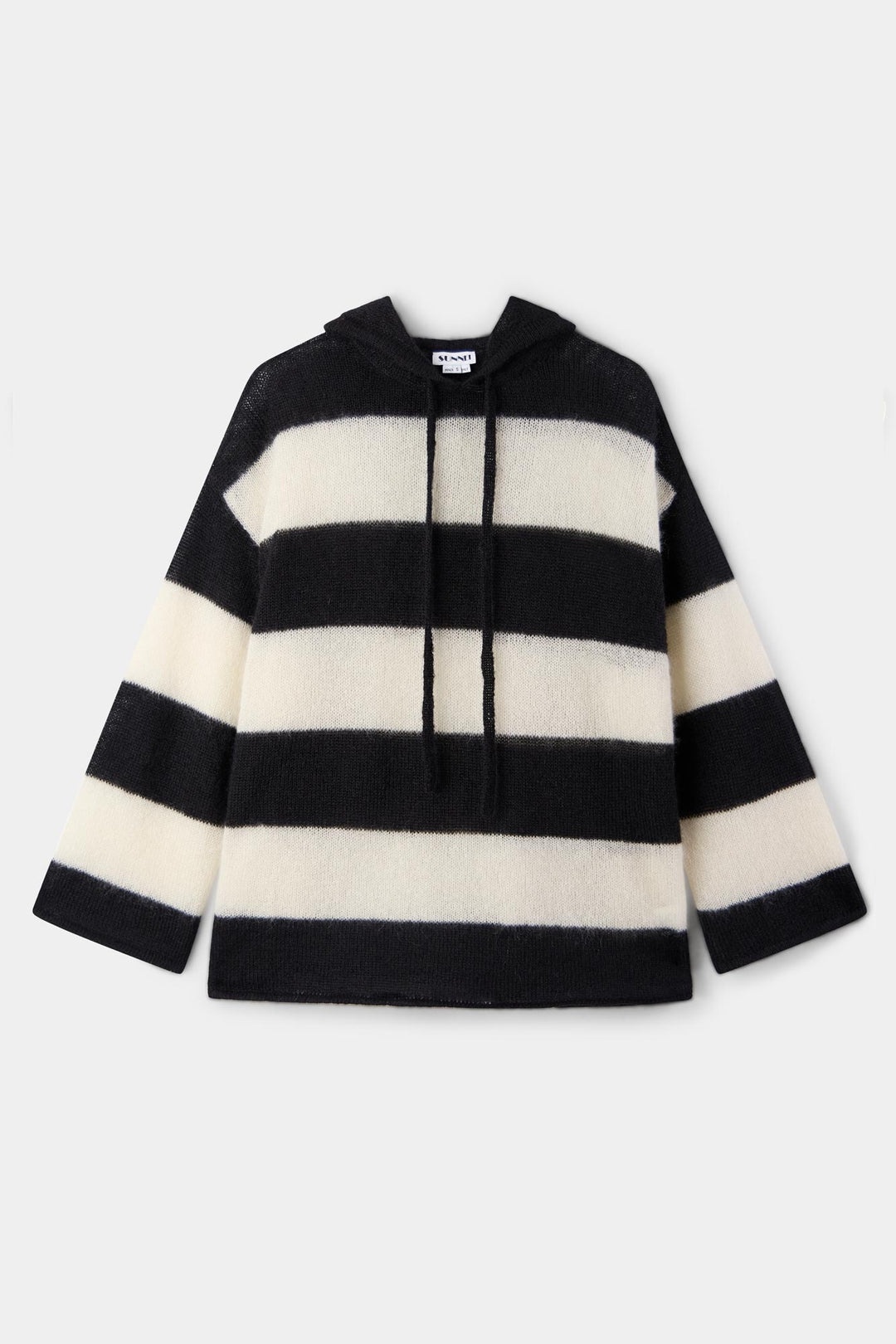 HOODIE / wool / cream & black stripes - 2