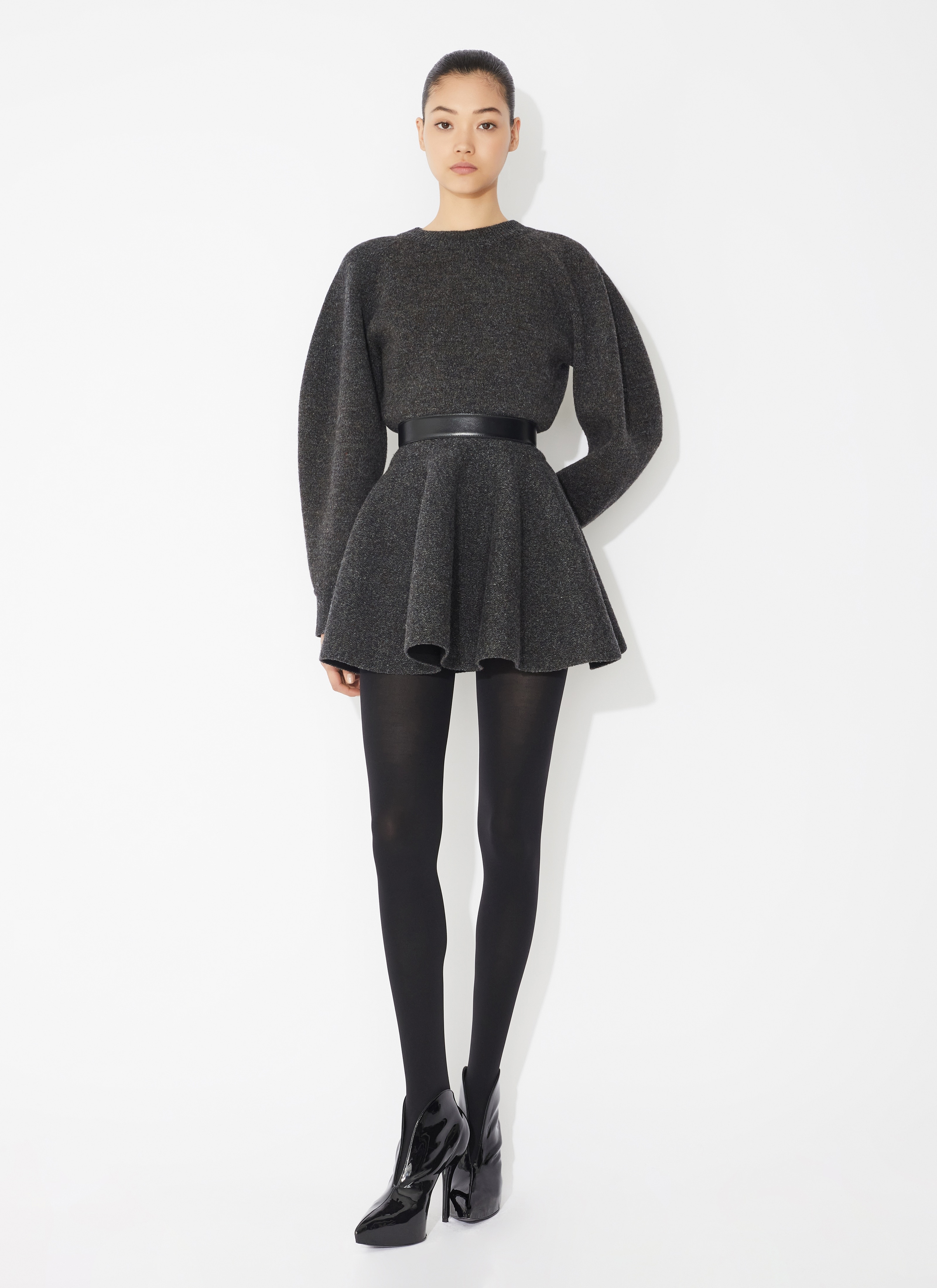 SHETLAND WOOL SKATER SKIRT - 2