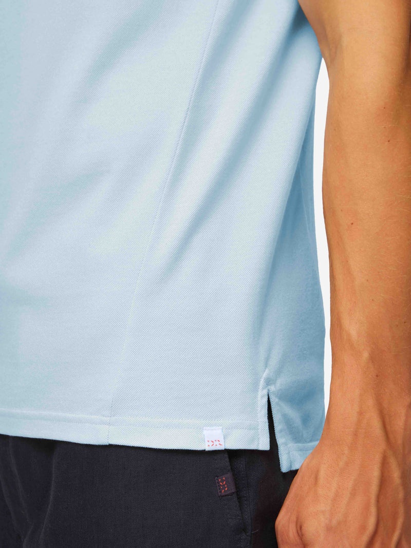 Men's Polo Shirt Ramsay 2 Pique Cotton Tencel Sky - 8