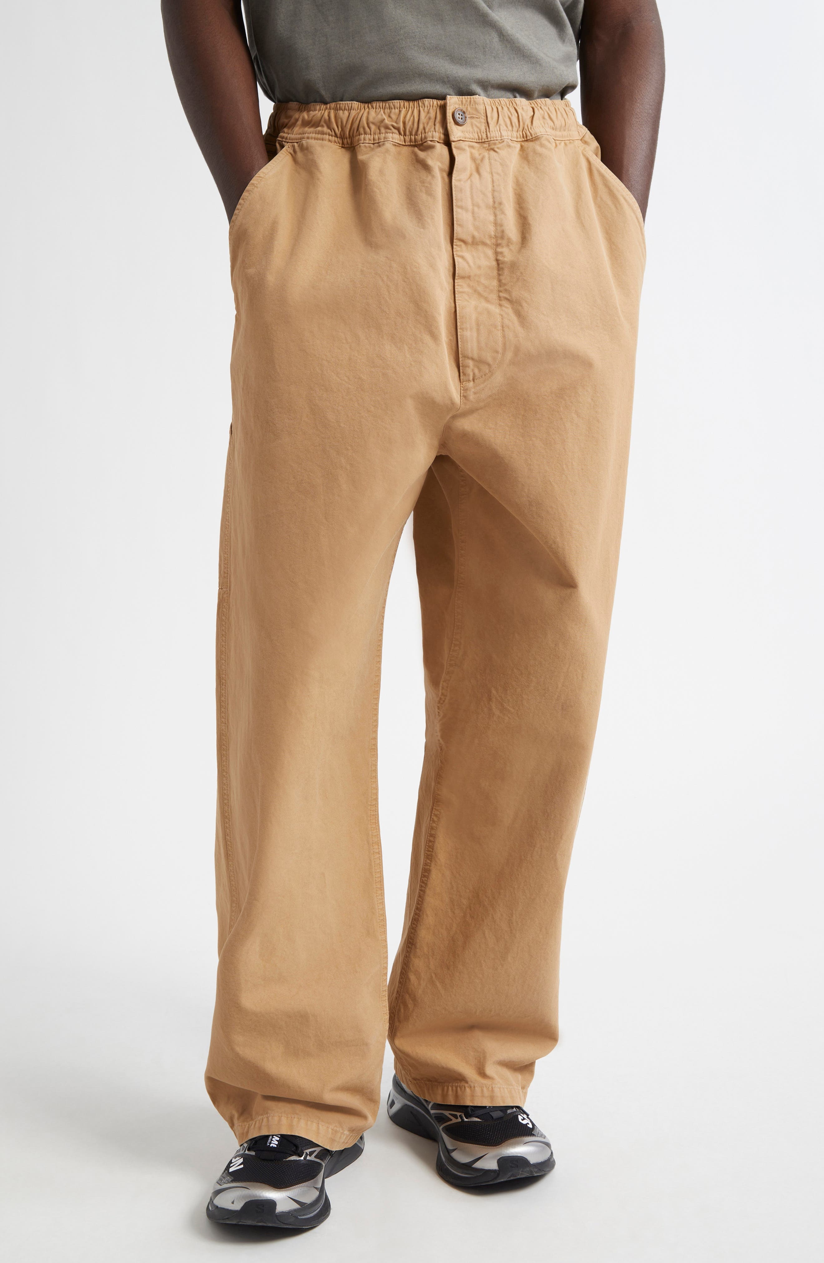 MM6 Maison Margiela Elastic Waist Carpenter Pants in Ocre at Nordstrom - 1
