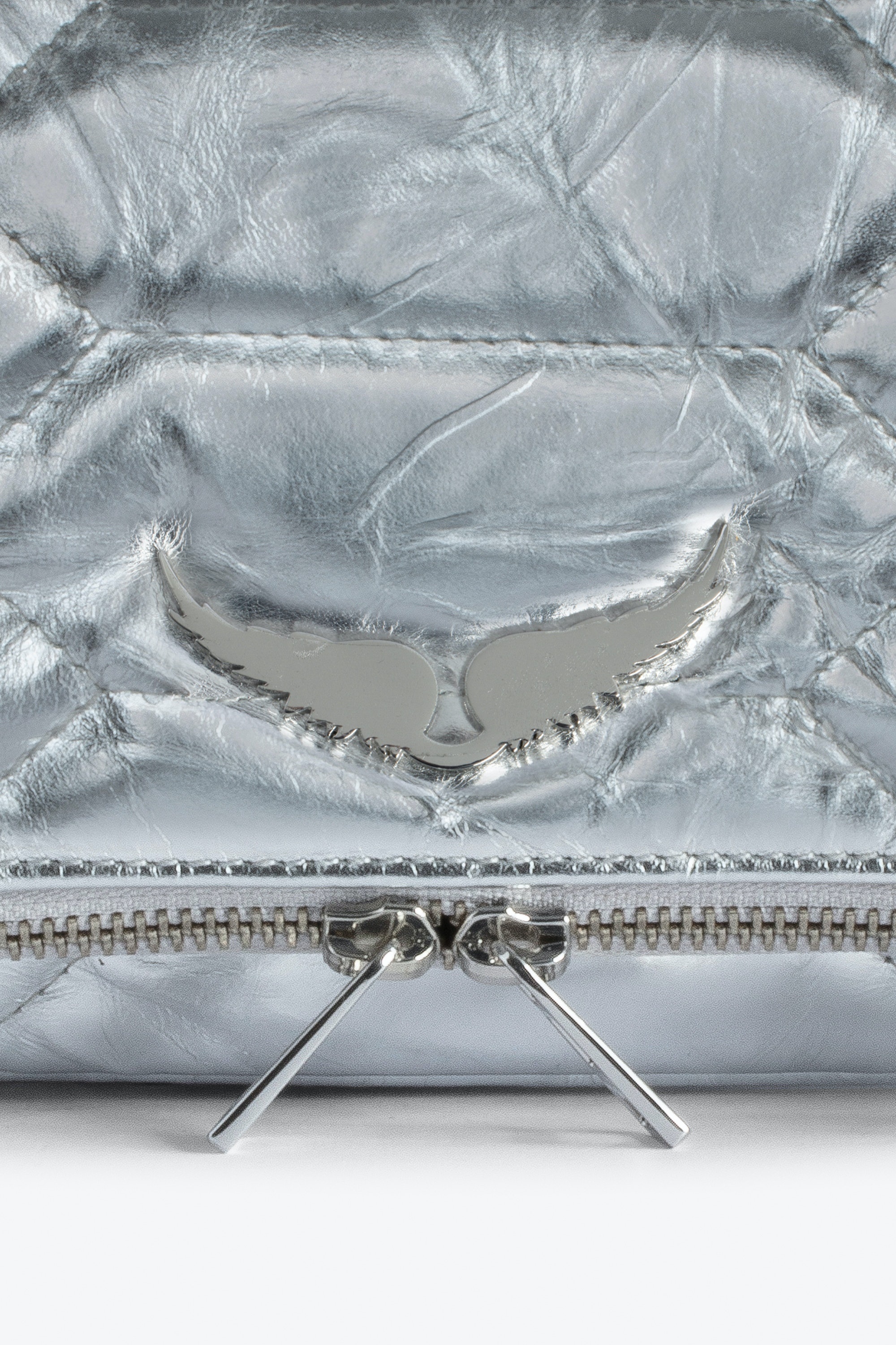 Rock Quilted Metallic Clutch - 5