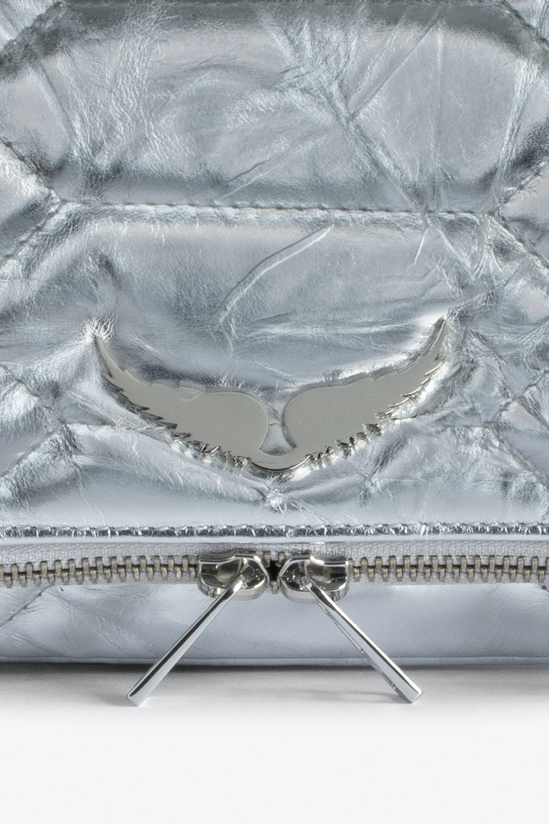 Rock Quilted Metallic Clutch 5
