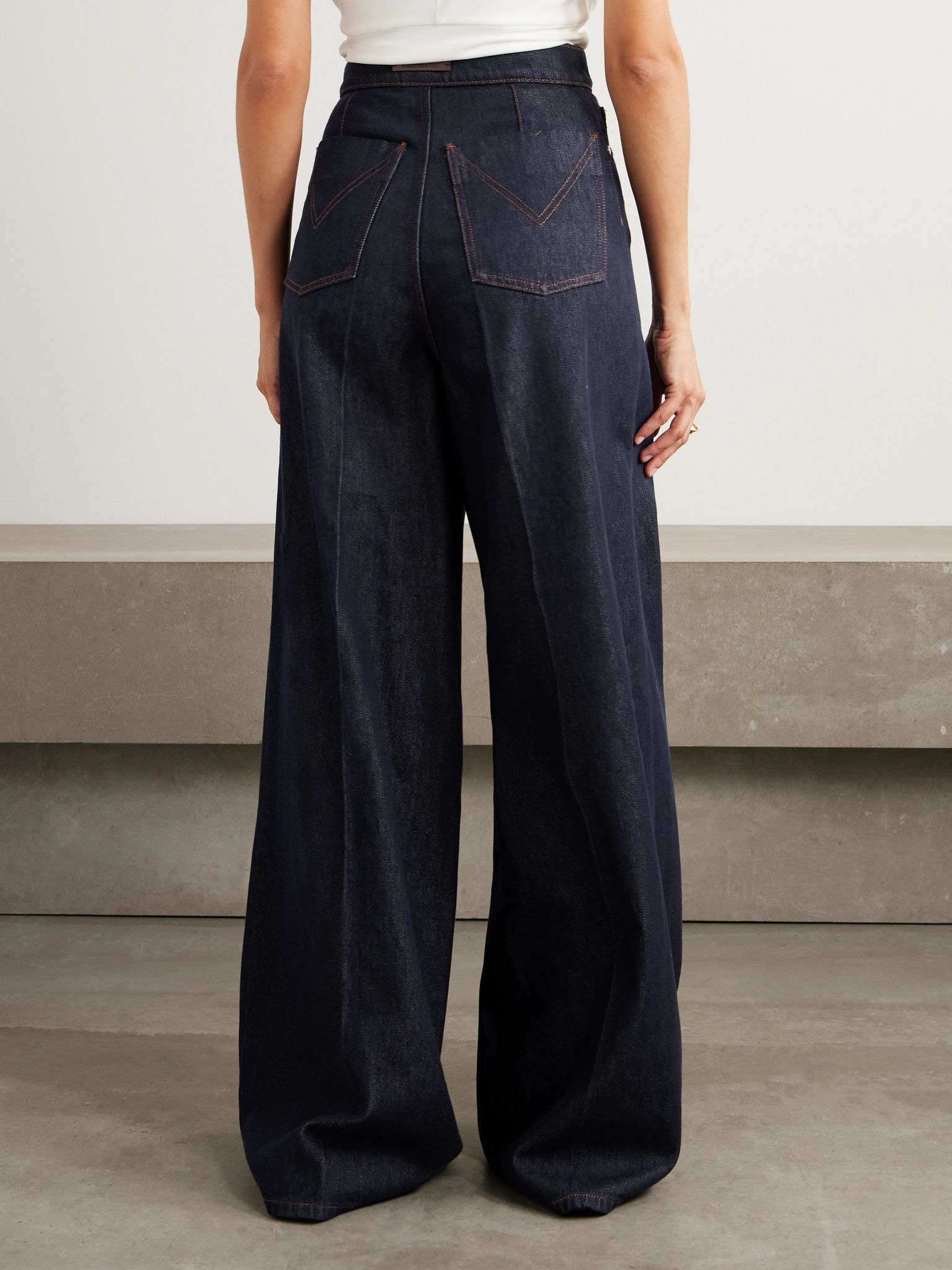 Carmine high-rise wide-leg jeans Dark denim - 4