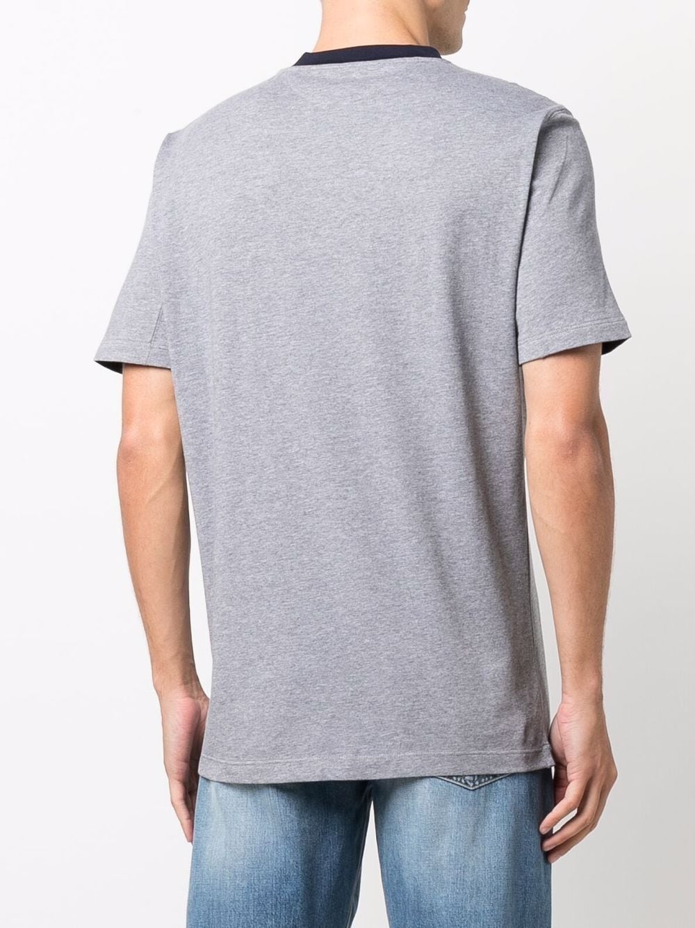 contrasting-collar cotton T-shirt - 4