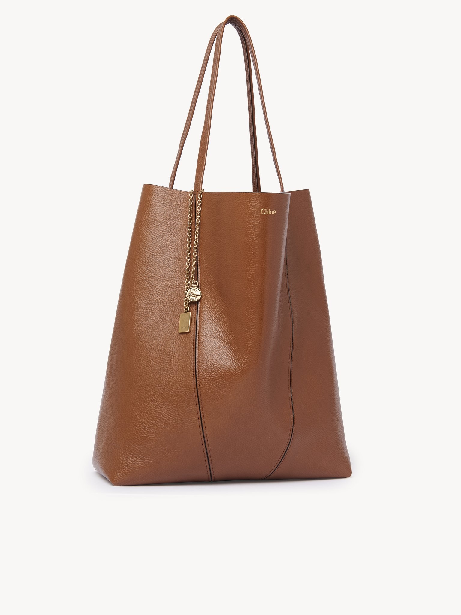 LARGE CHLOÉ SPIN TOTE BAG IN GRAINED LEATHER - 6