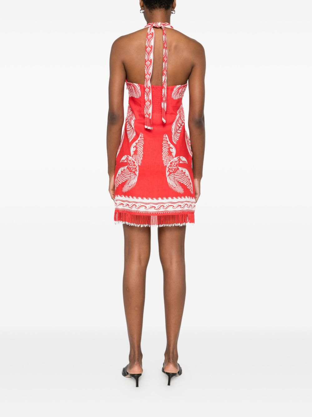 Majestic Coconut Tree halter-neck mini dress - 4