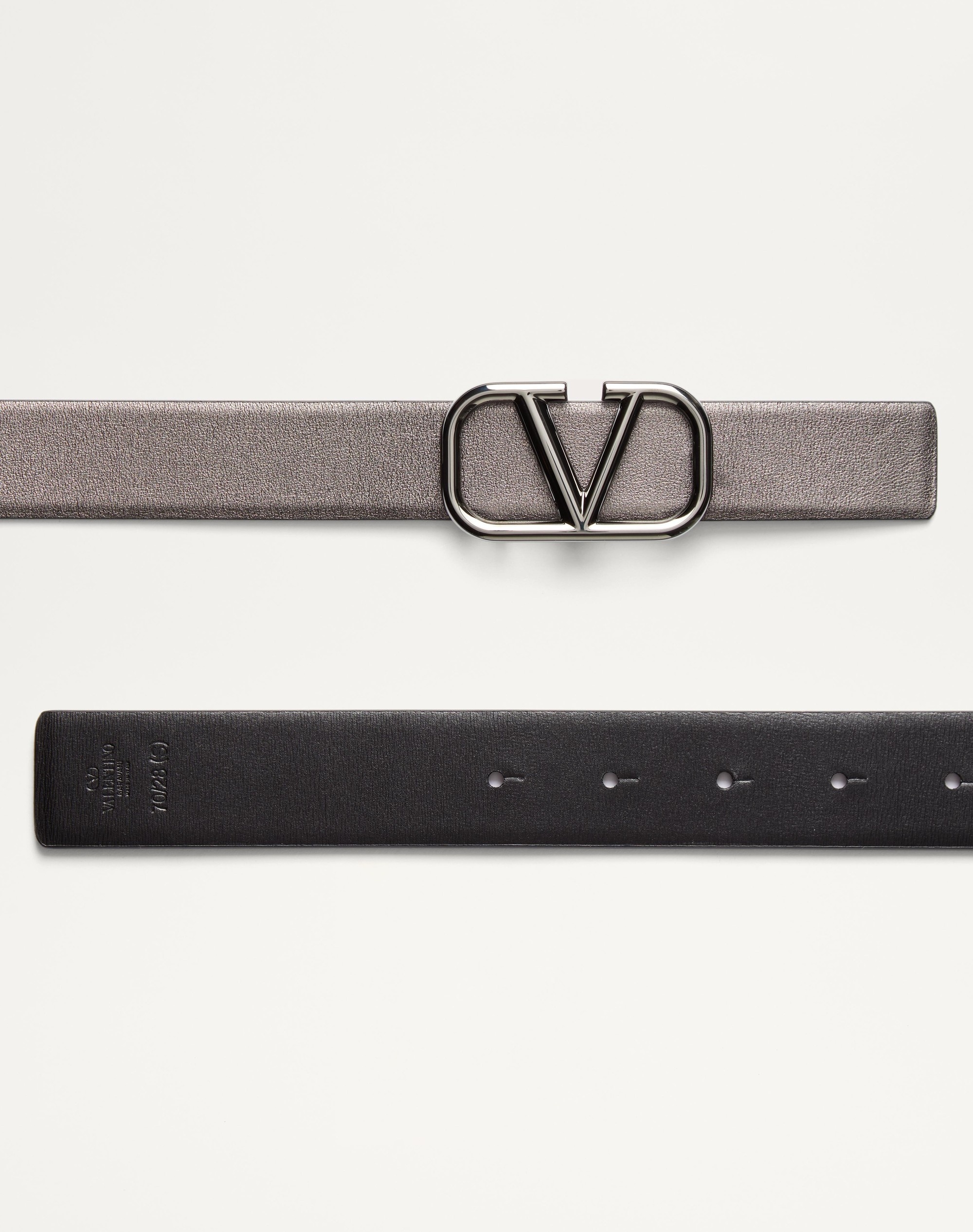 VLOGO SIGNATURE REVERSIBLE BELT IN LAMINATED CALFSKIN 30 MM - 3