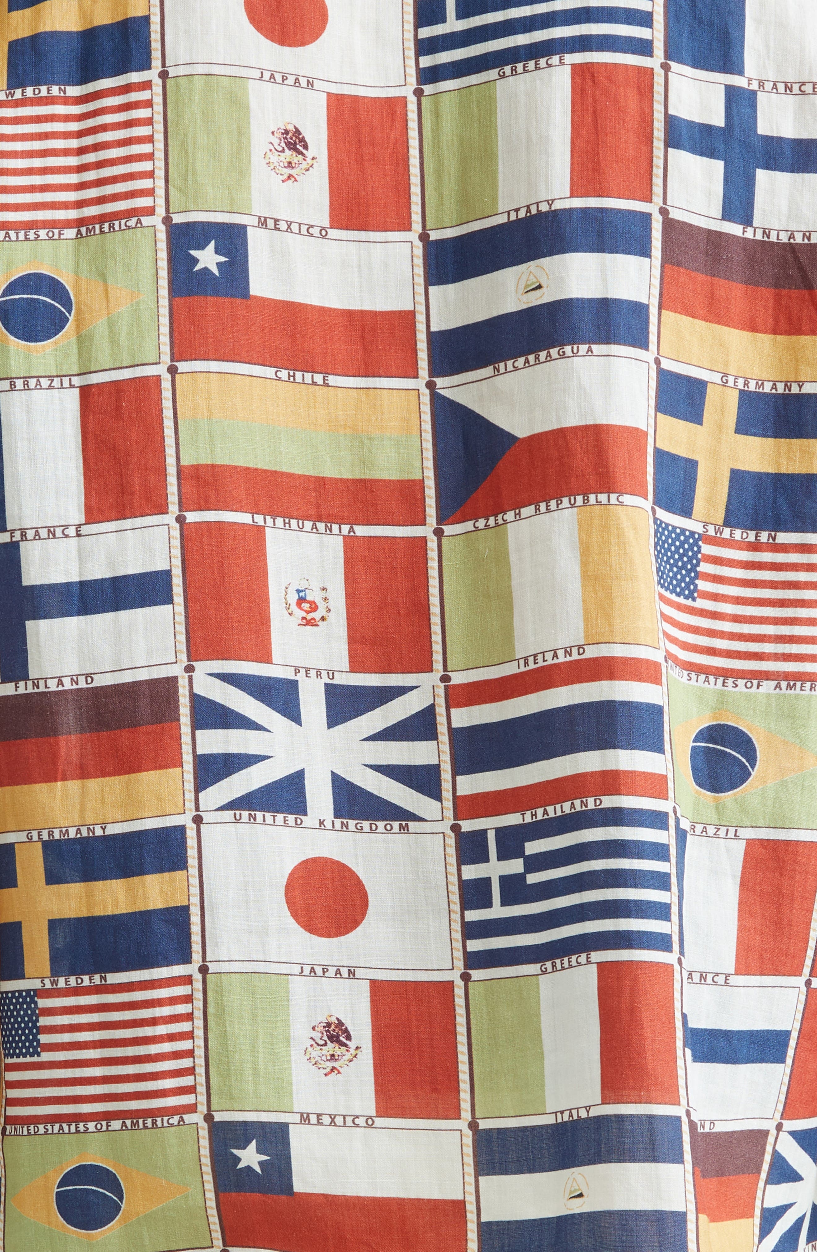 Bode International Linen Camp Shirt in Multicolor at Nordstrom - 6