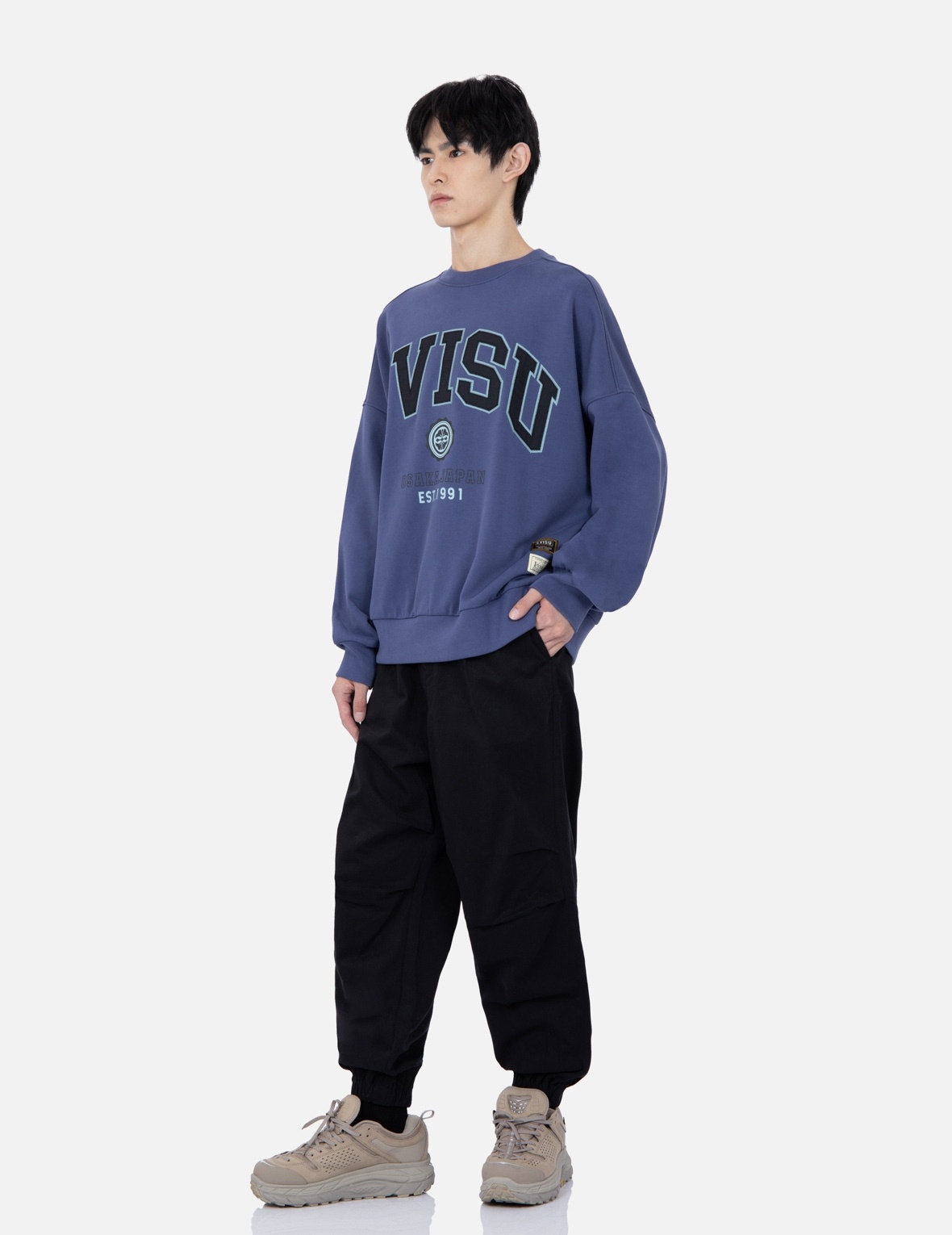 KAMON EMBROIDERY WIDE LEG JOGGERS - 4