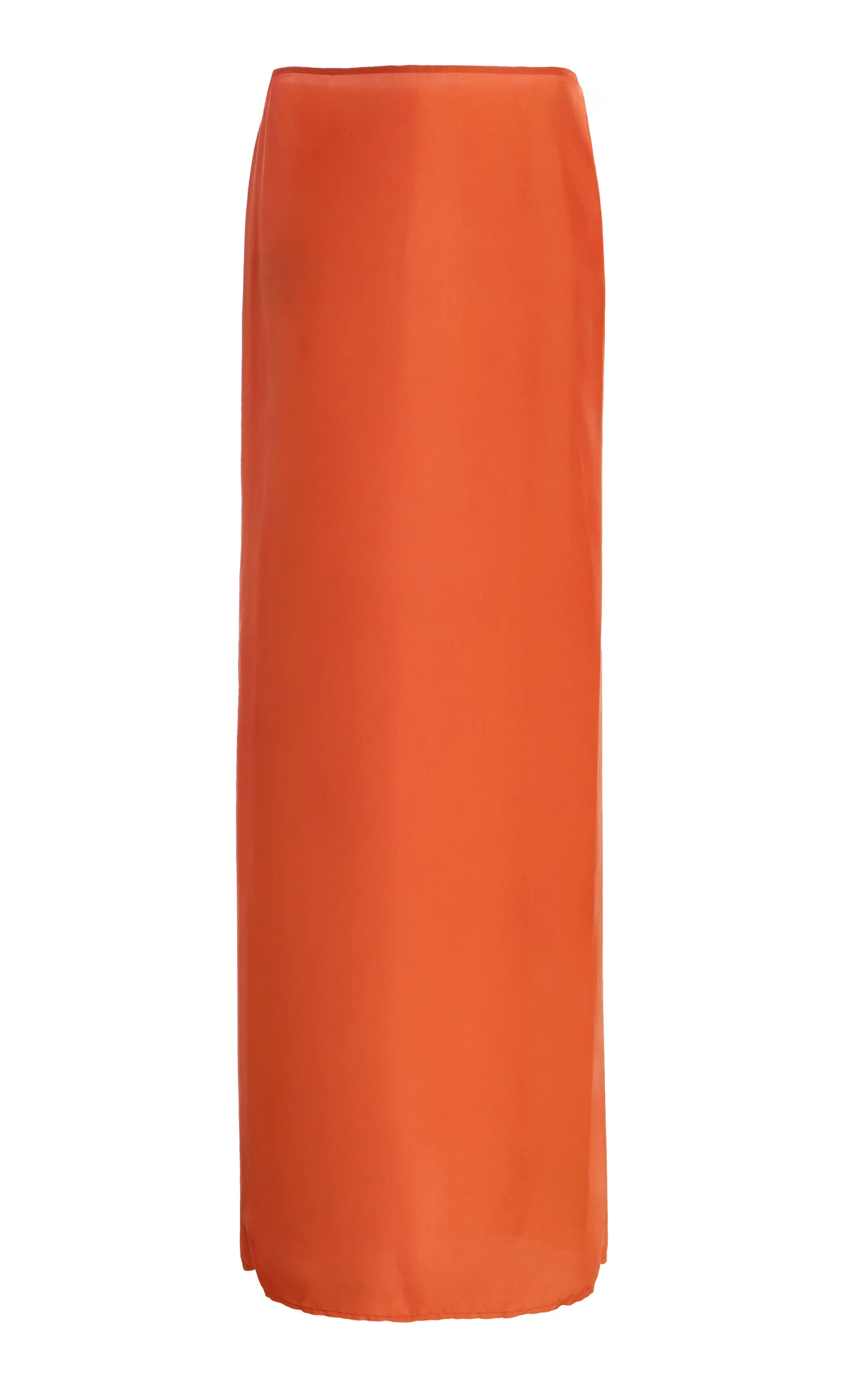 Silk Habotai Slip Maxi Skirt orange - 1