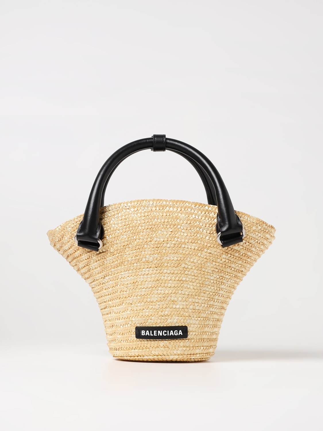 BALENCIAGA Balenciaga Mini Tote Beach Bag in woven raffia