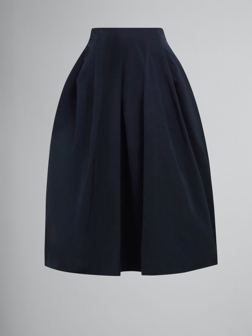 BLACK TAFFETA PLEATED SKIRT - 1