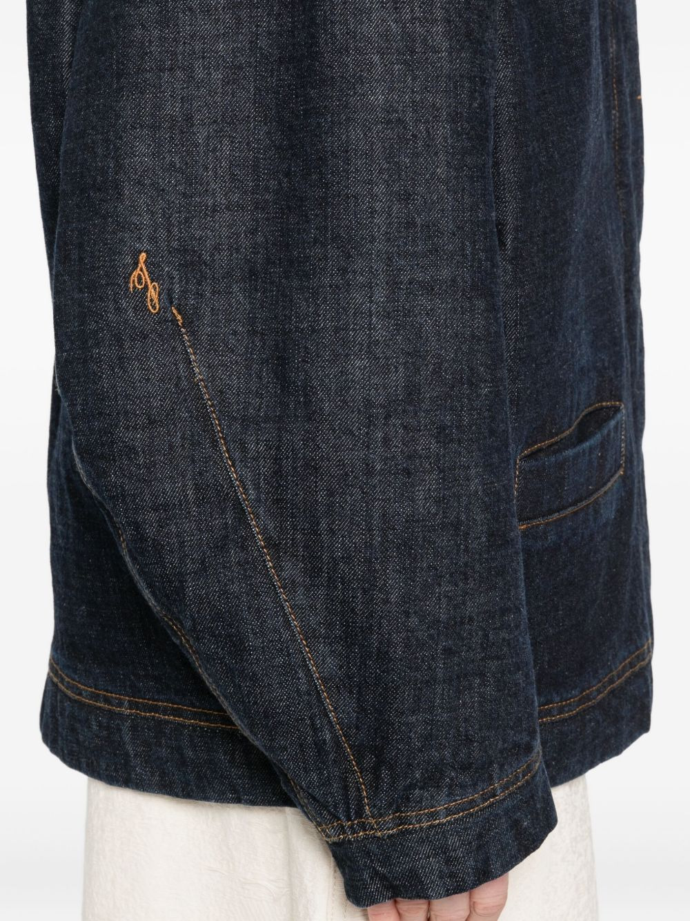 denim contrast-stitching jacket - 5