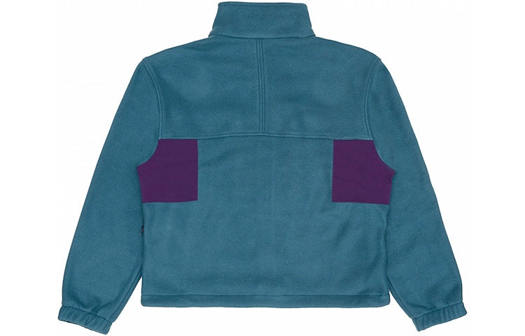 Men's Nike Colorblock Stand Collar Fleece Zipper Dark Sapphire Blue Jacket 'Midnight Turq Grdppl Bla - 2