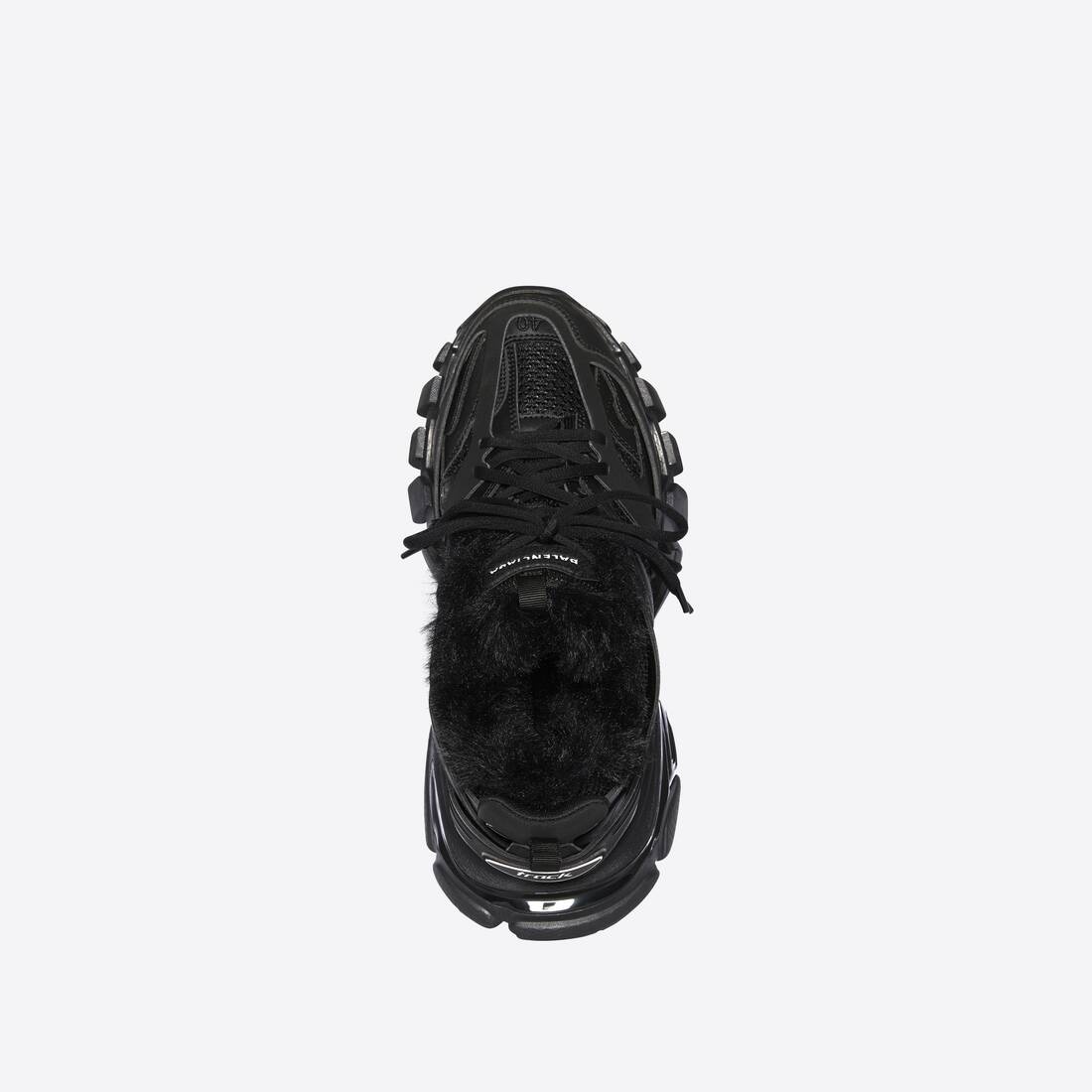 Men's Track Sneaker Fake Fur in Black - 5