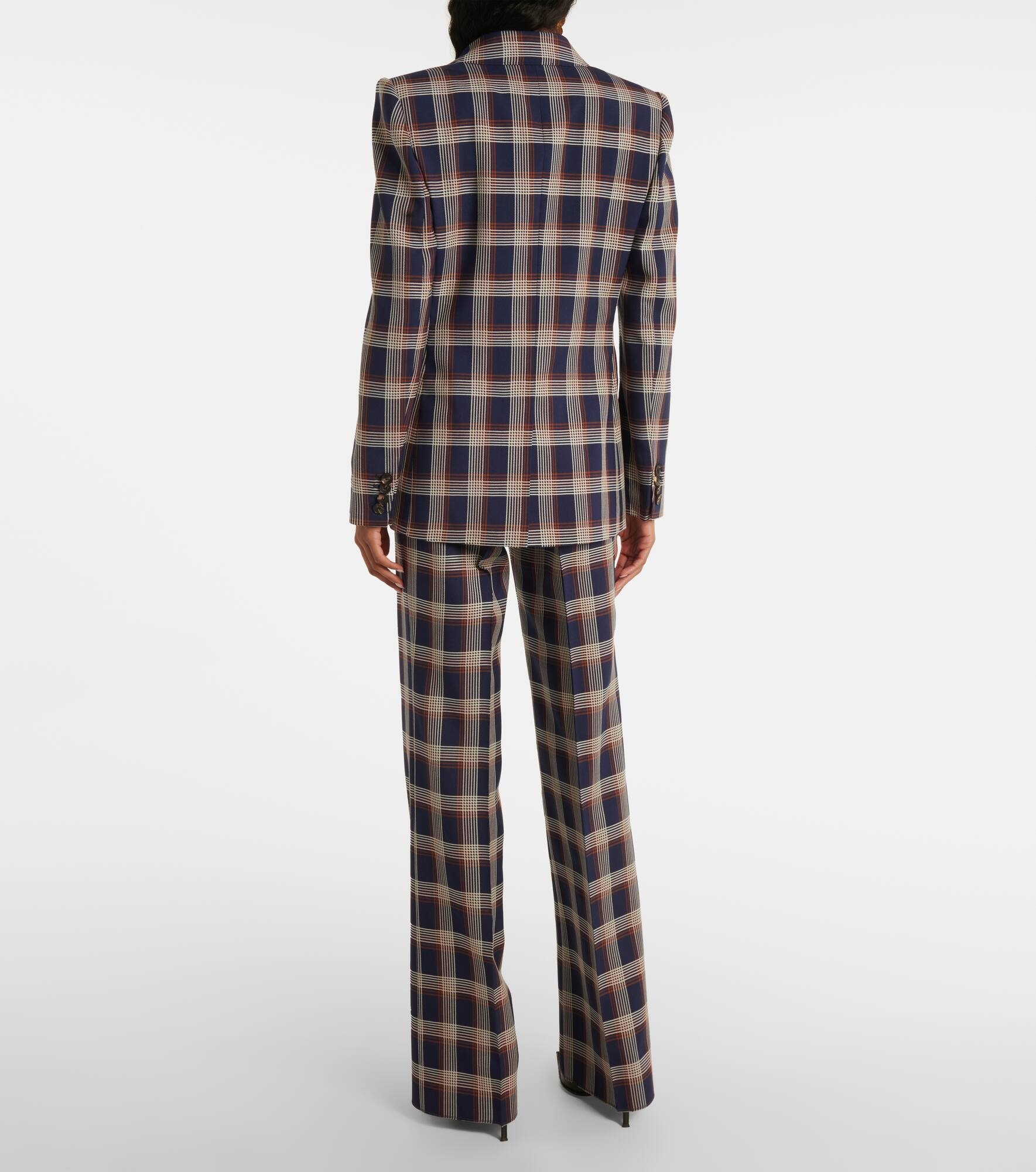 Checked wool blazer - 3