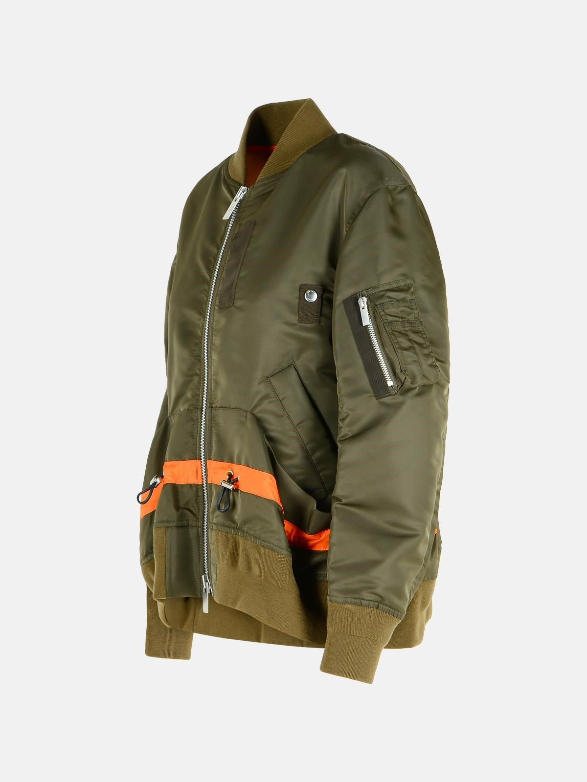 BOMBER JACKET IN GREEN NYLON - 2