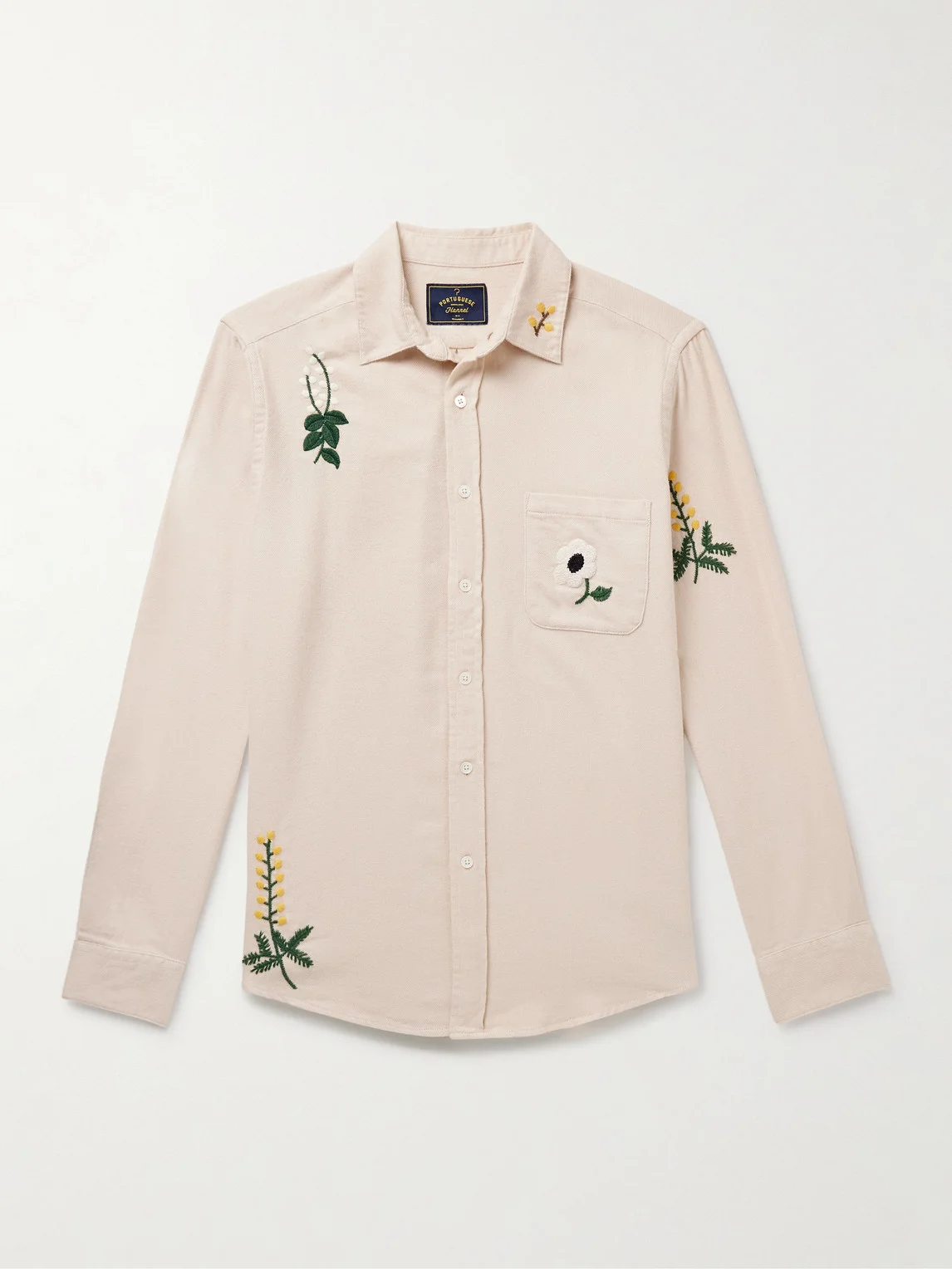 Embroidered Organic Cotton-Flannel Shirt - 1