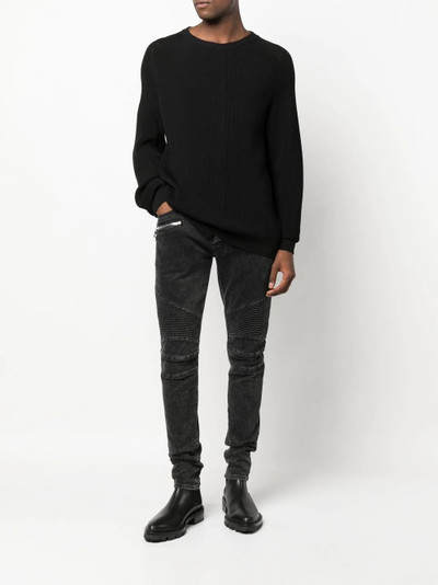 Balmain logo-patch denim jeans outlook