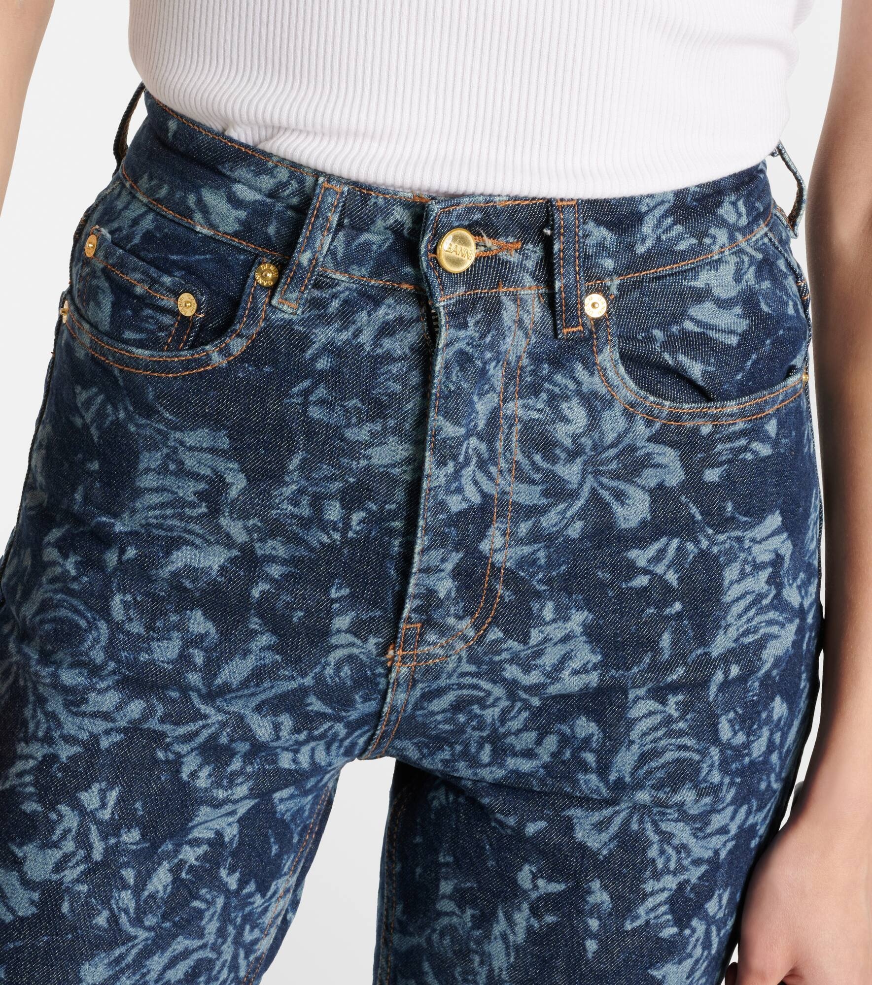 Printed high-rise flared jeans - 4