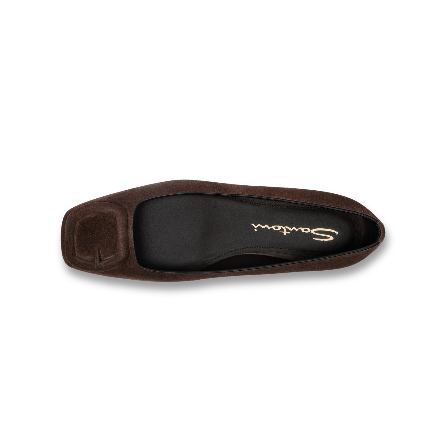 Women's dark brown suede ballet flat - 4