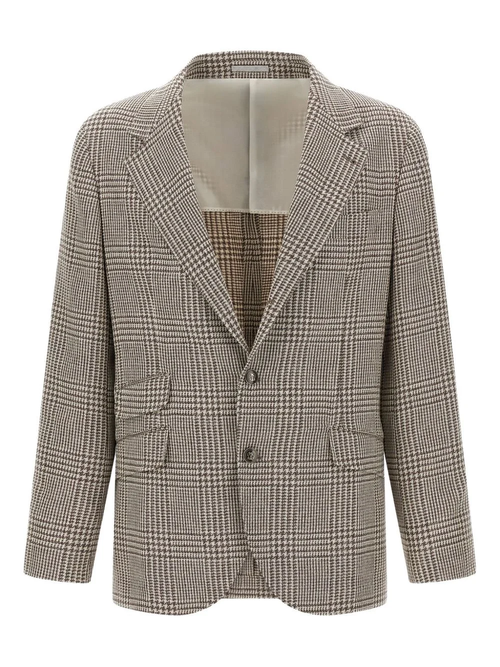 houndstooth check single-breasted blazer - 1