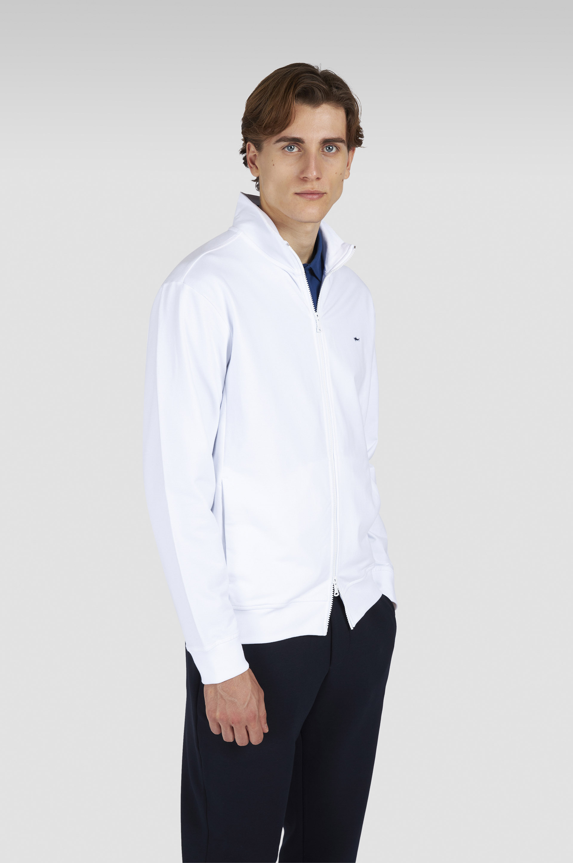STRETCH FLEECE COTTON ZIP-UP SWEATSHIRT - 6