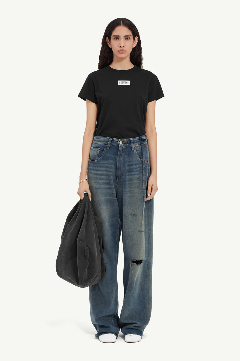Aged denim jeans 1