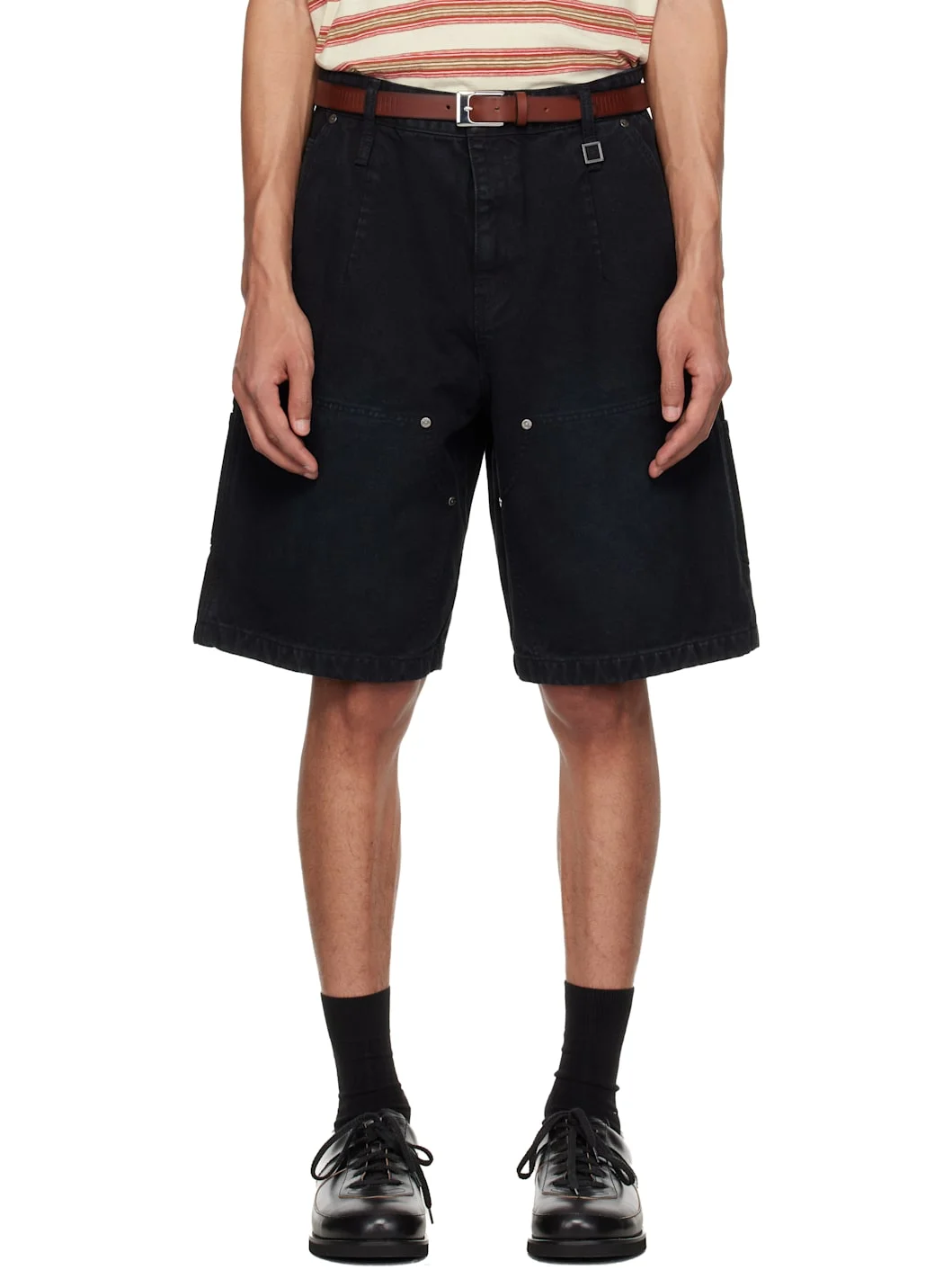 Navy Cotton Shorts - 1