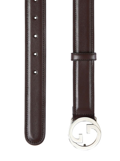 GUCCI Blondie logo-plaque leather belt outlook