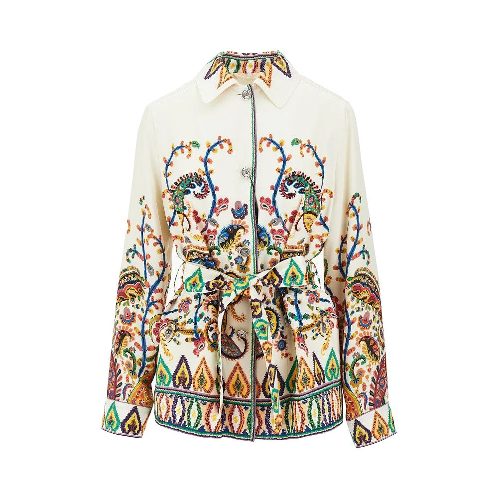 TWILL OVERSHIRT WITH BELT - 1