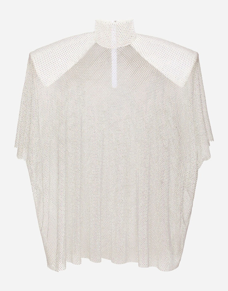 Mesh blouse with rhinestone appliqués 3