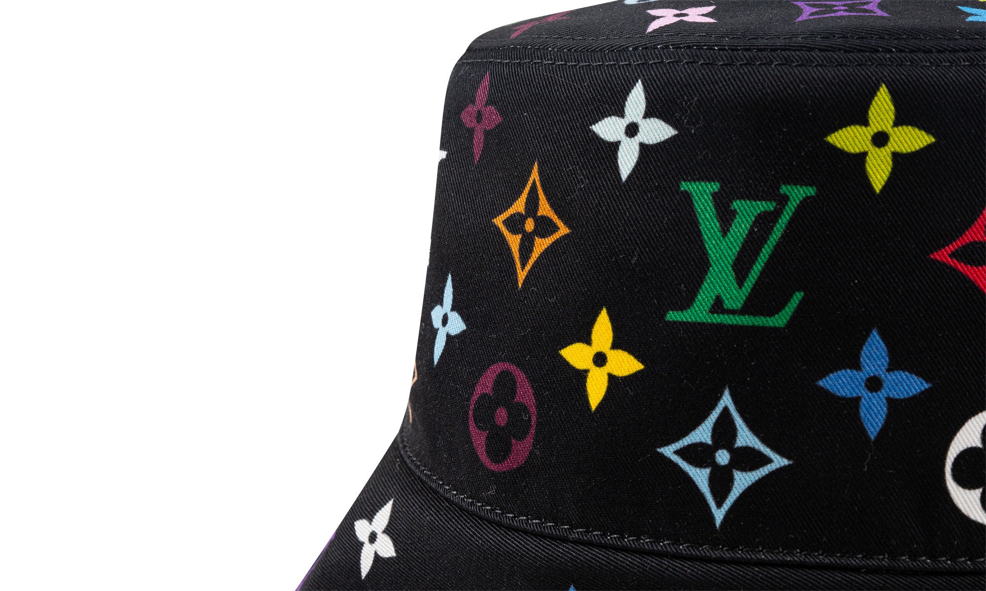 Reversible Superflat Bucket Hat "Takashi Murakami - Multicolore Noir" - 3