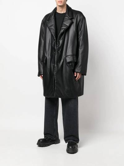Diesel single-breasted faux-leather coat outlook