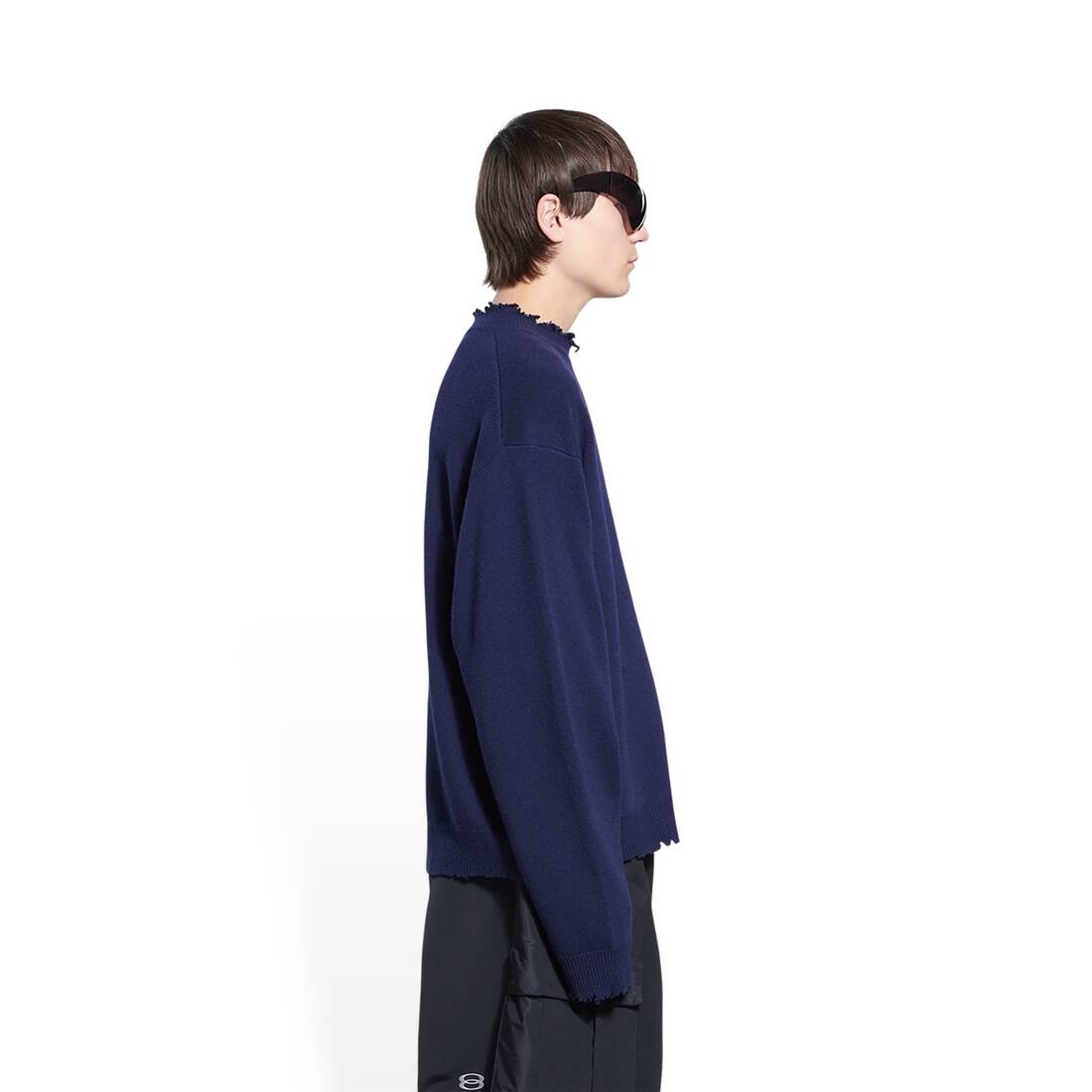 Men's Double B Raw Highneck Sweater  in Indigo - 3