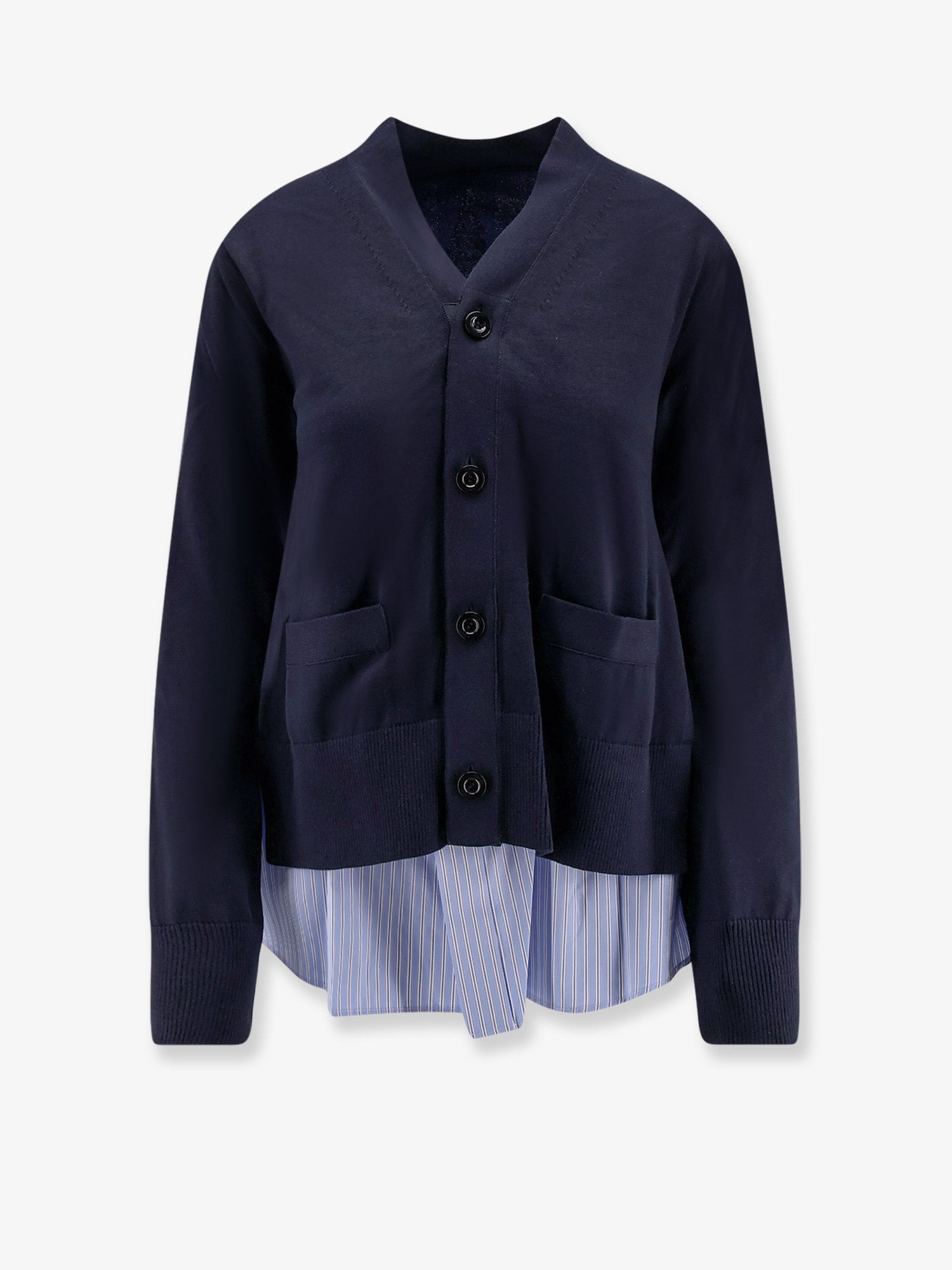 Sacai Cotton Cardigan With Mesh Inserts - 1