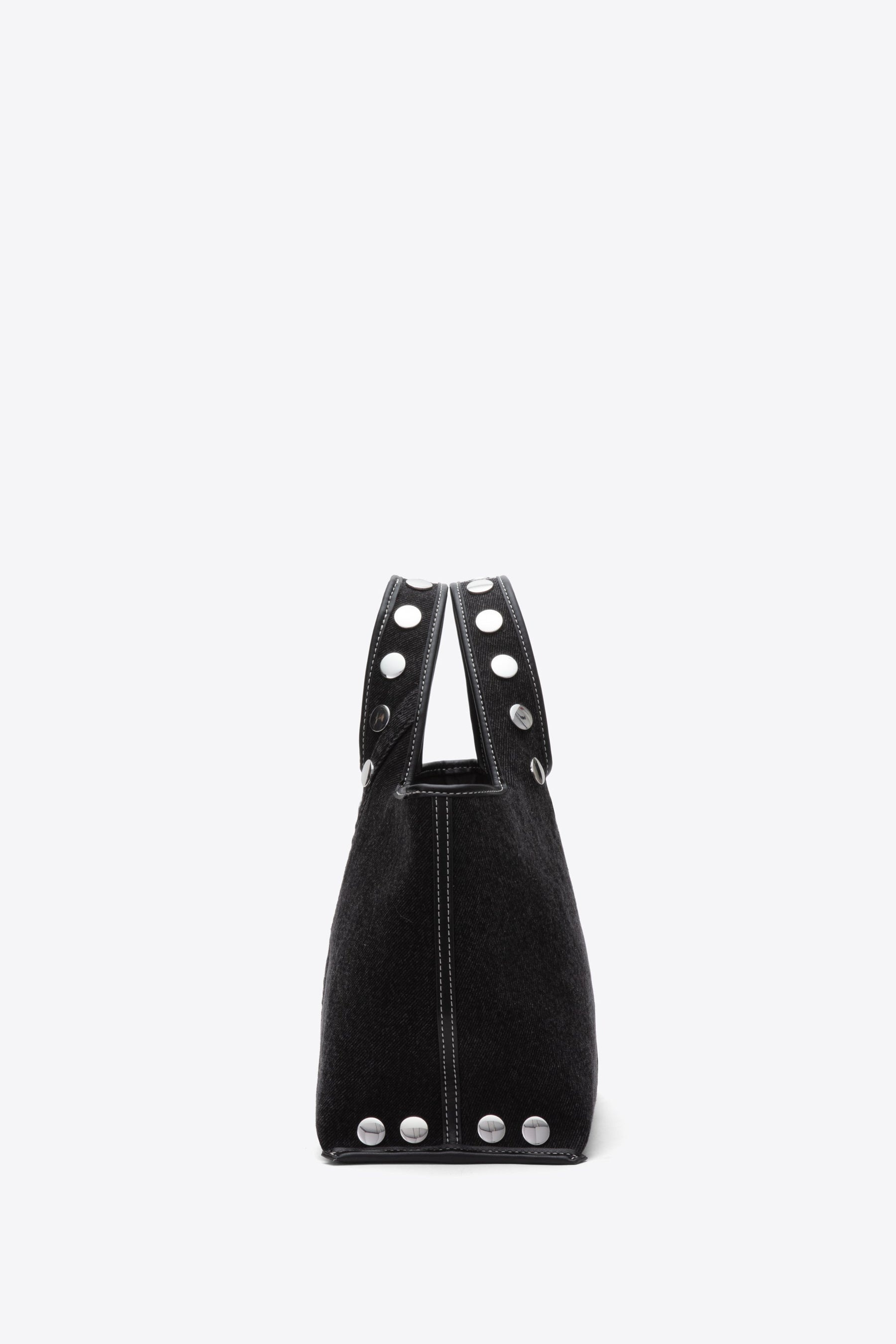 Denim Mini Market Tote with Studs - 3