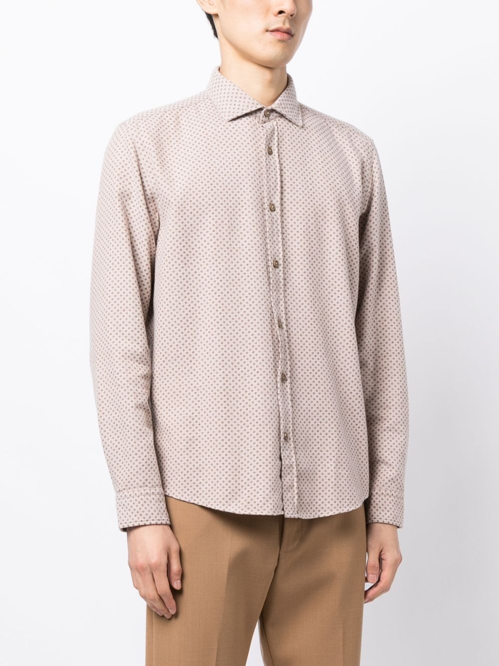 micro-dot cotton shirt - 3