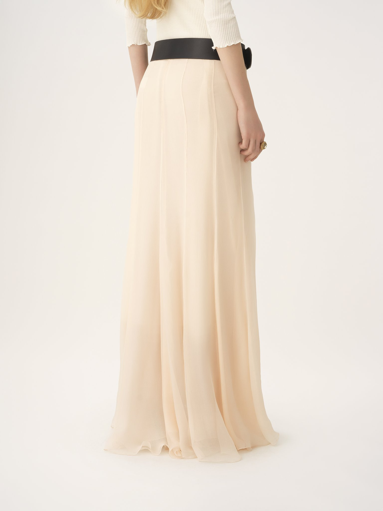 FLUID MAXI SKIRT IN SILK MOUSSELINE - 6