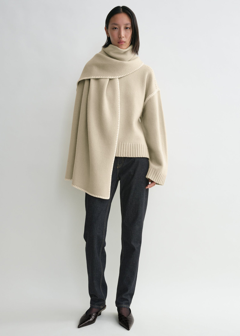 Totême Embroidered wool cashmere scarf harvest outlook