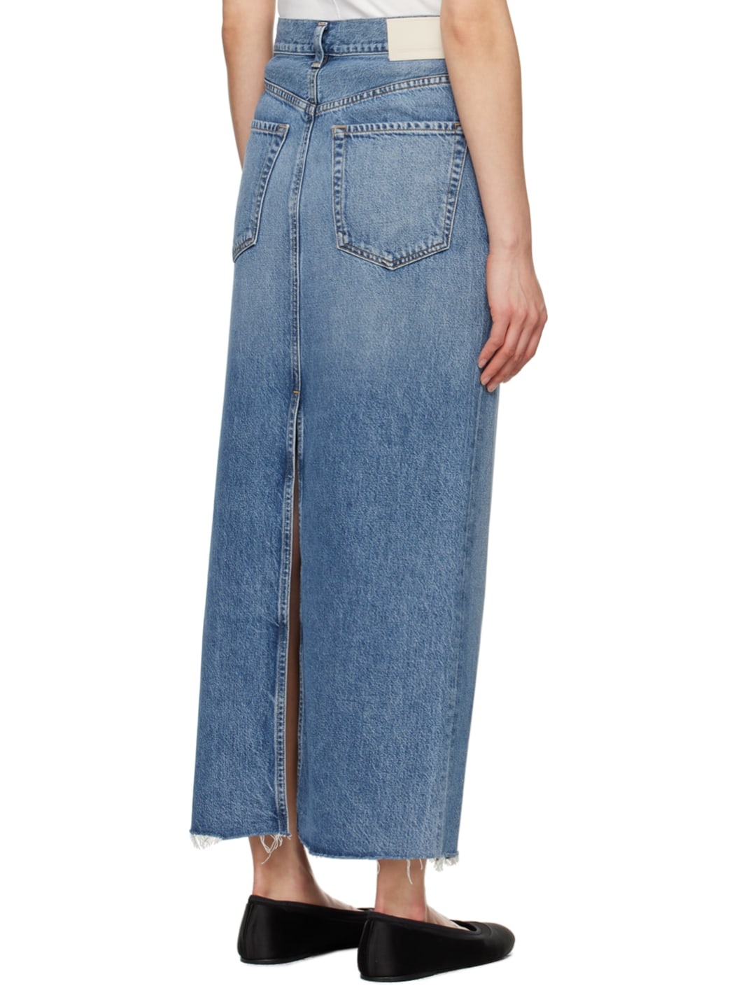 Blue Circolo Denim Maxi Skirt - 3