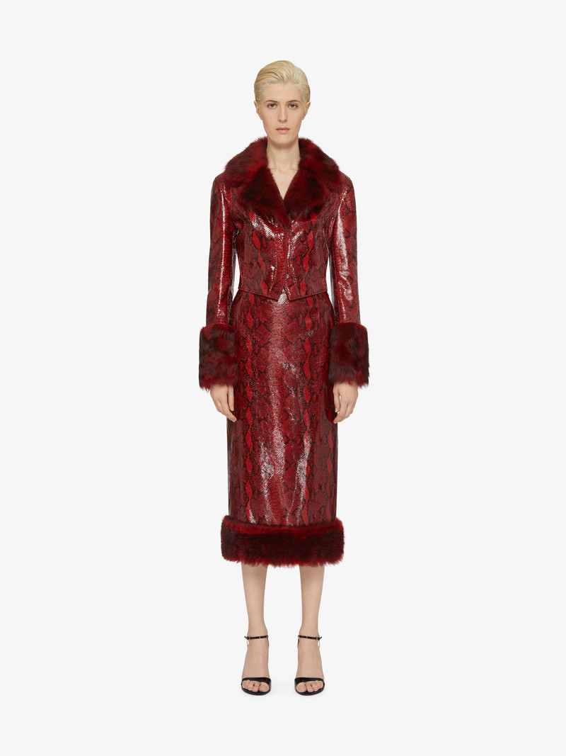 Givenchy SKIRT IN PYTHON PRINT LEATHER AND FUR outlook