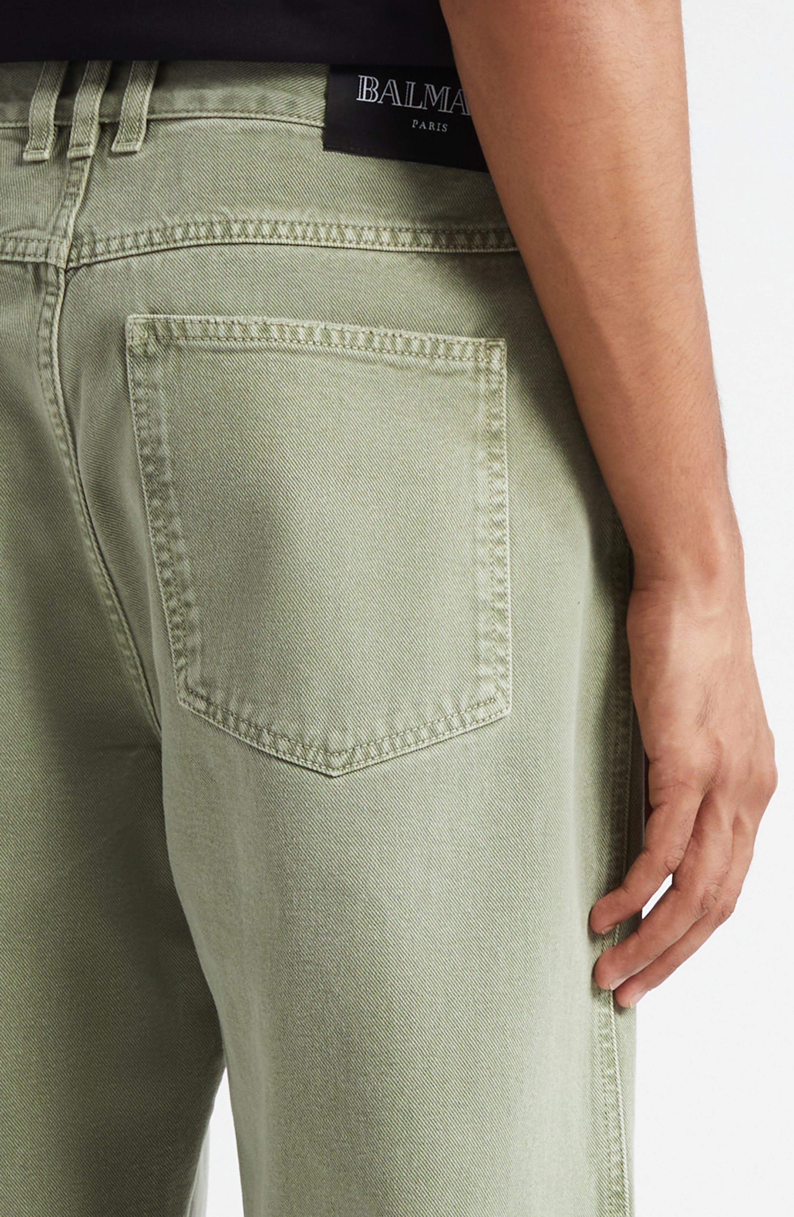 Balmain Loose Fit Khaki Pants in Kaki at Nordstrom - 5