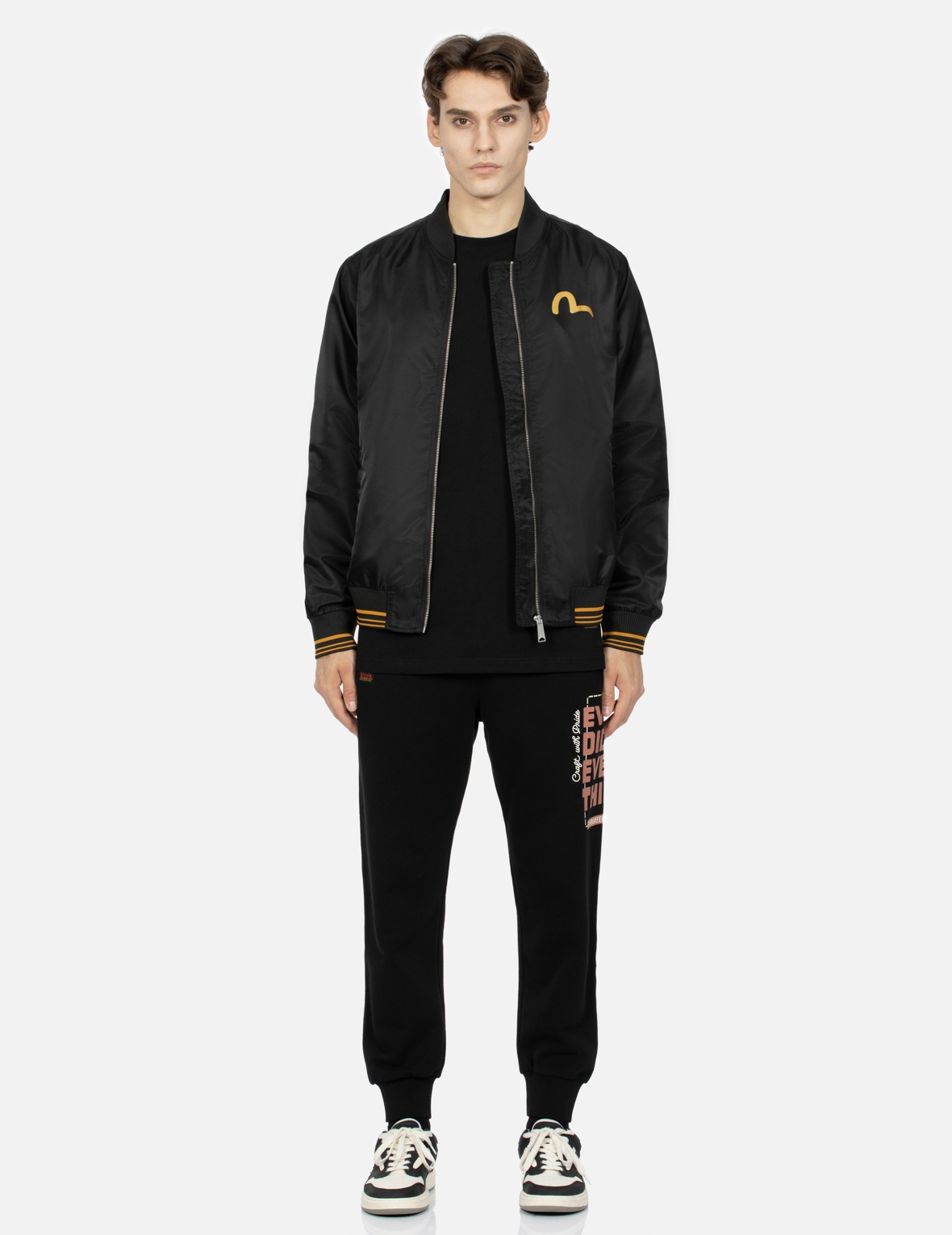SEAGULL AND SLOGAN PRINT REGULAR FITT BOMBER JACKET - 6