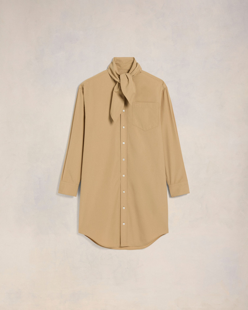 SCARF COLLAR SHIRT DRESS 1